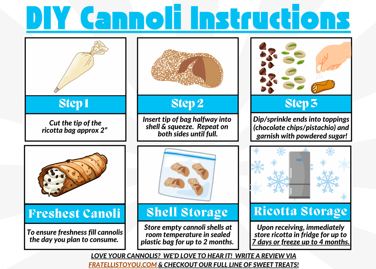 DIY Cannoli Kit (Dozen)