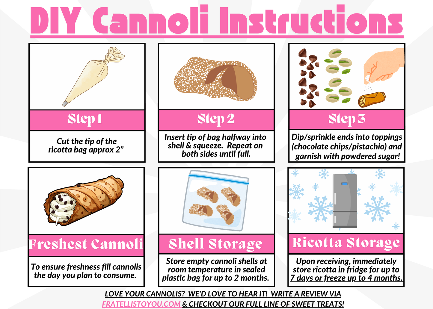 Valentine's DIY Cannoli Kit (Dozen)